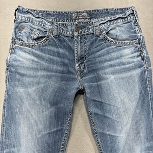 Silver Jeans Mens 34x30 Gordie Straight American Western Grunge Workwear Denim